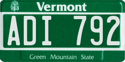VT license plate ADI792