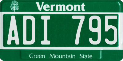 VT license plate ADI795