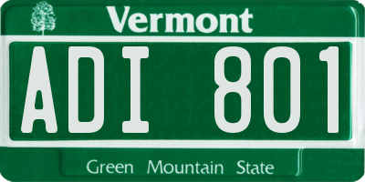 VT license plate ADI801