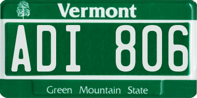 VT license plate ADI806