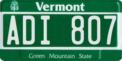 VT license plate ADI807