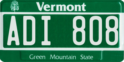 VT license plate ADI808