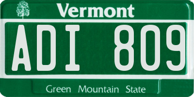 VT license plate ADI809