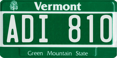 VT license plate ADI810