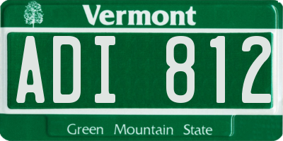 VT license plate ADI812