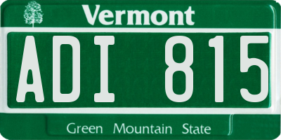 VT license plate ADI815