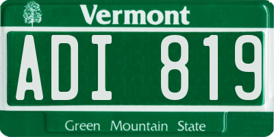 VT license plate ADI819
