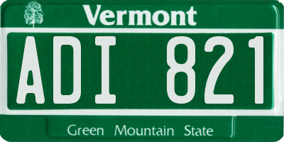 VT license plate ADI821