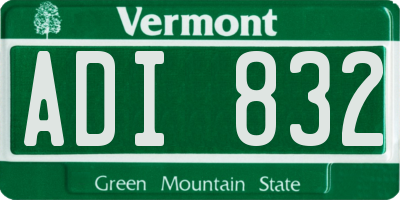 VT license plate ADI832
