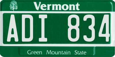 VT license plate ADI834