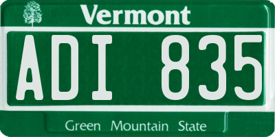 VT license plate ADI835