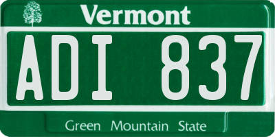 VT license plate ADI837