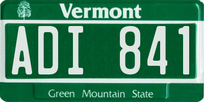 VT license plate ADI841