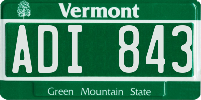 VT license plate ADI843