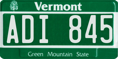 VT license plate ADI845