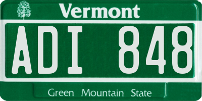VT license plate ADI848
