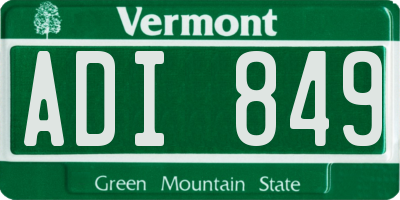 VT license plate ADI849