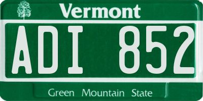 VT license plate ADI852