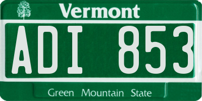 VT license plate ADI853