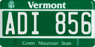 VT license plate ADI856