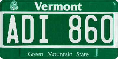VT license plate ADI860