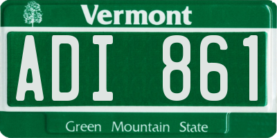 VT license plate ADI861