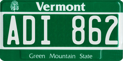 VT license plate ADI862