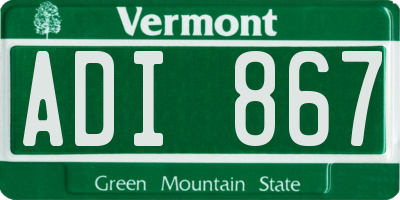 VT license plate ADI867