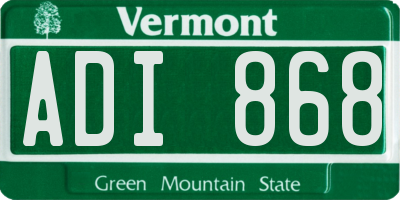 VT license plate ADI868