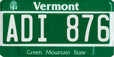 VT license plate ADI876
