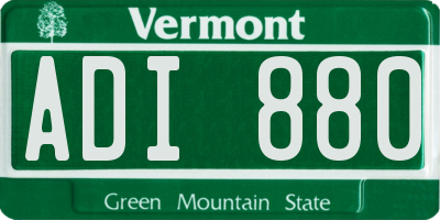 VT license plate ADI880