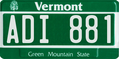 VT license plate ADI881