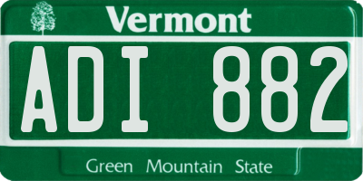 VT license plate ADI882