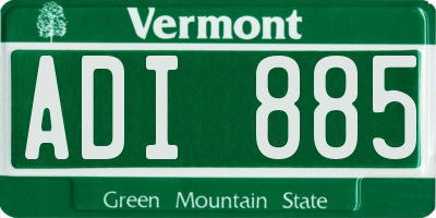 VT license plate ADI885
