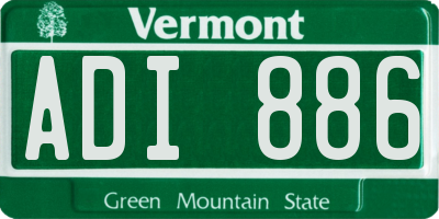 VT license plate ADI886
