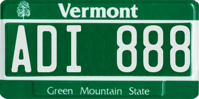 VT license plate ADI888