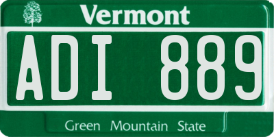 VT license plate ADI889