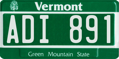 VT license plate ADI891