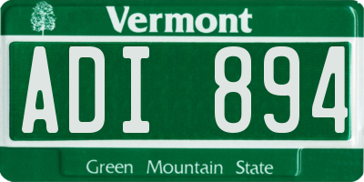 VT license plate ADI894