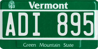 VT license plate ADI895