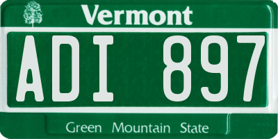 VT license plate ADI897