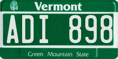 VT license plate ADI898
