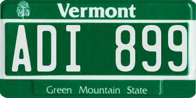 VT license plate ADI899