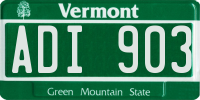 VT license plate ADI903