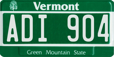 VT license plate ADI904