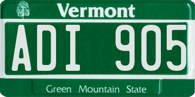 VT license plate ADI905