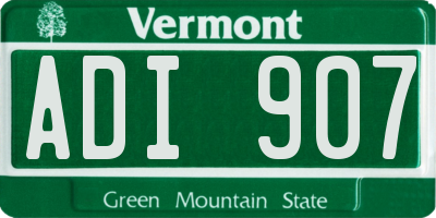 VT license plate ADI907