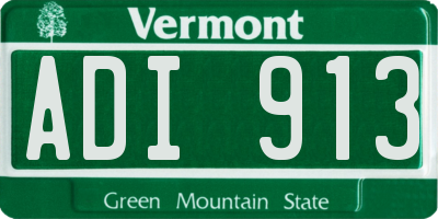 VT license plate ADI913