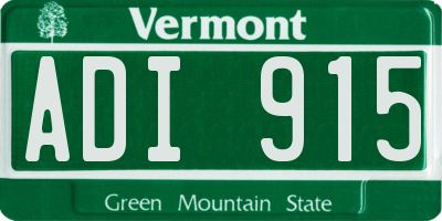 VT license plate ADI915