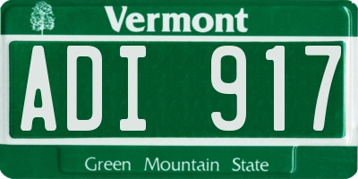 VT license plate ADI917